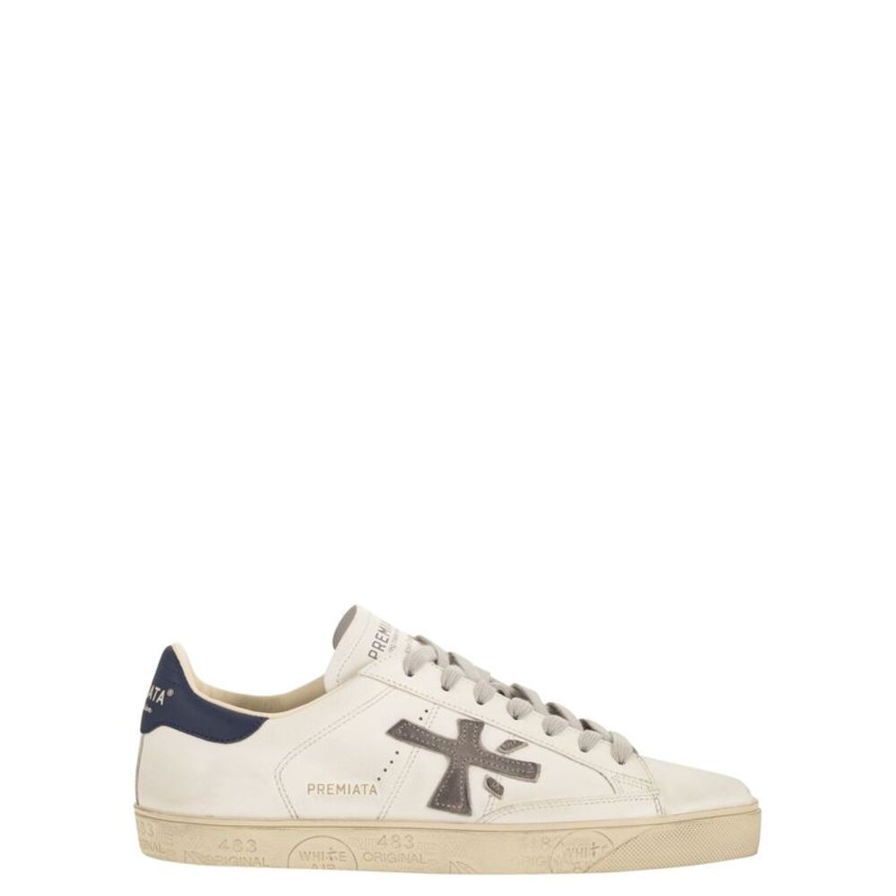Premiata Men Steven - Leather Sneakers With Logo